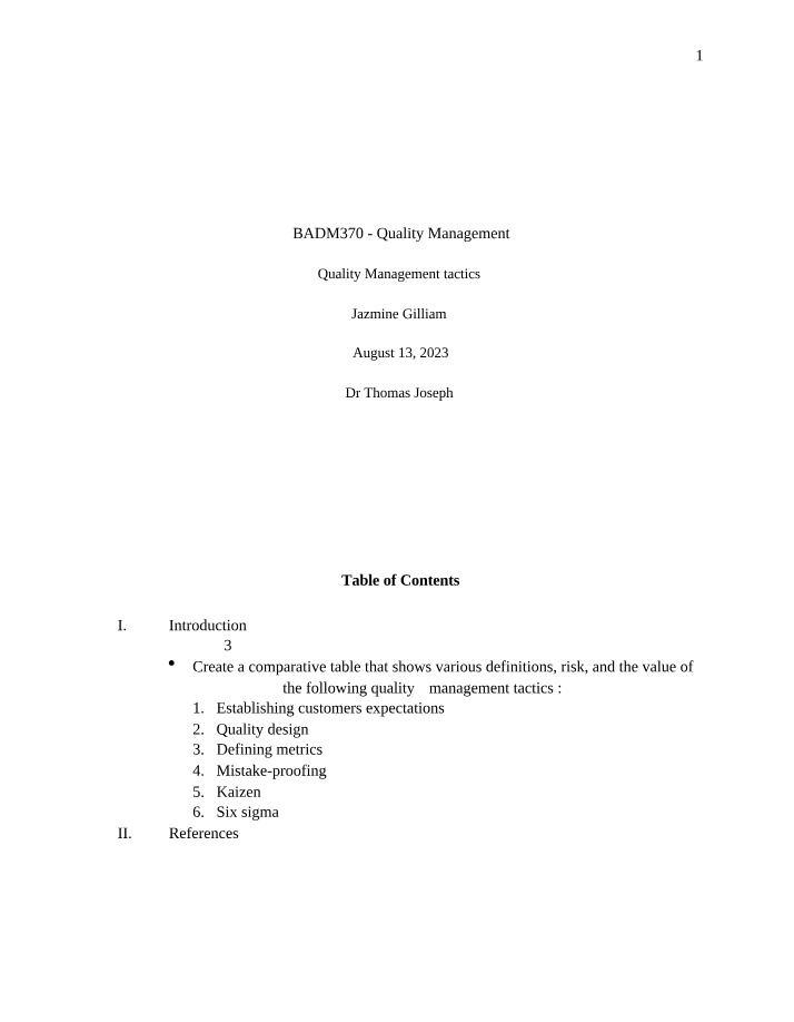 Week Three Quality Control Manual