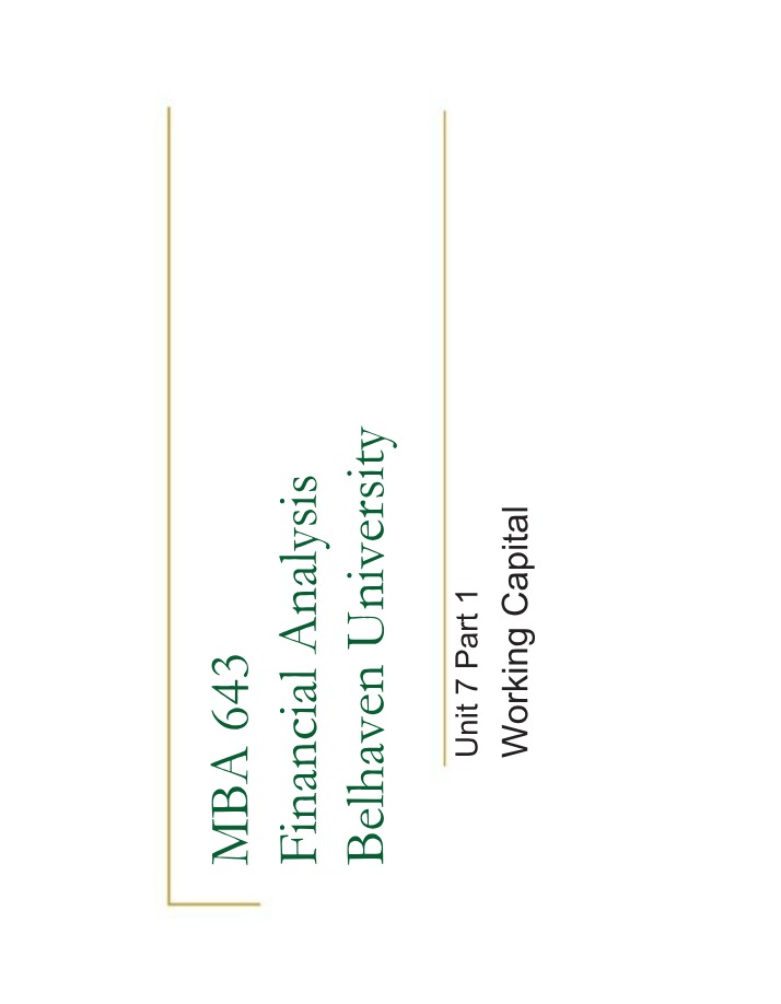 Working Capital Strategies for Management and Financing