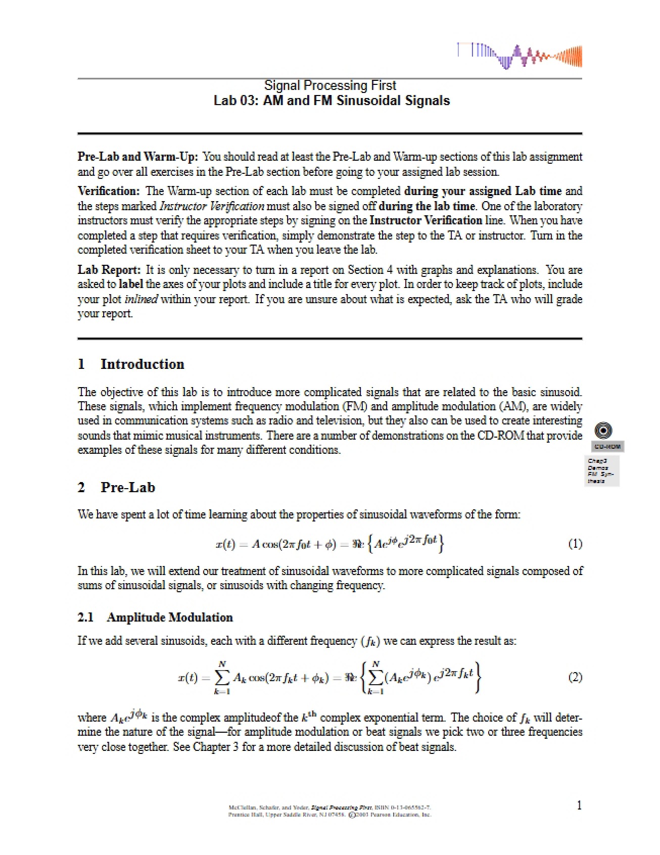 AM and FM Sinusoidal Signals