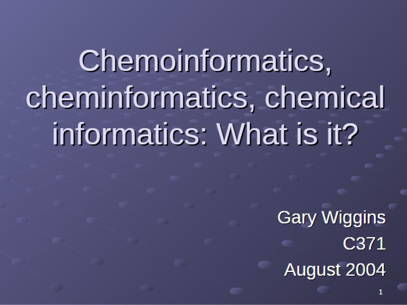 Chemical Informatics and Chemoinformatics