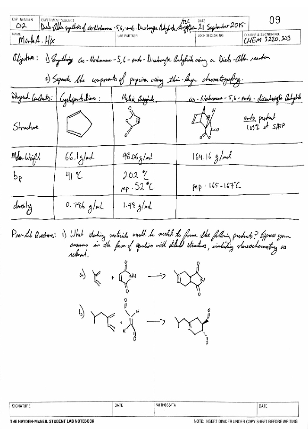 Organic Chemistry Lab Notes II