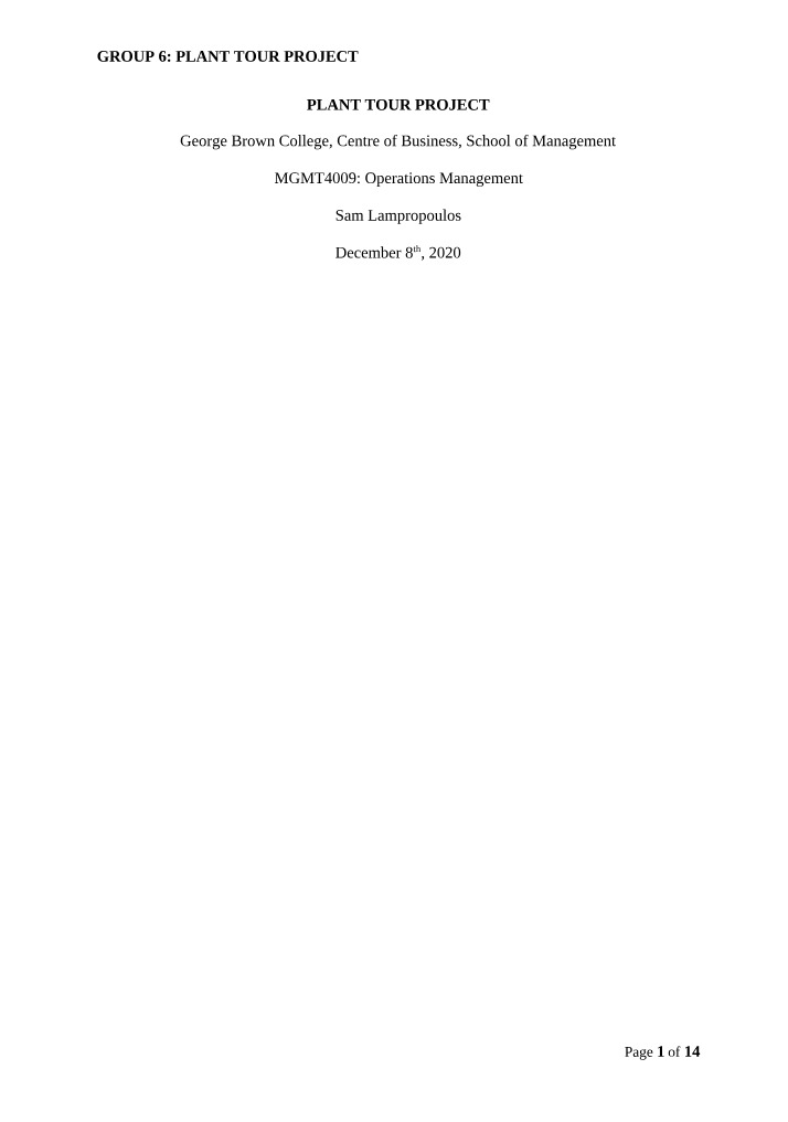 Zara - Fashion Company Analysis and Plant Tour Project