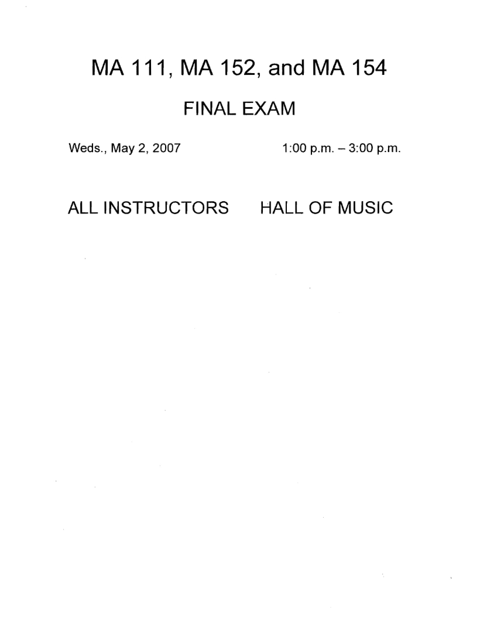 Final Course Examination