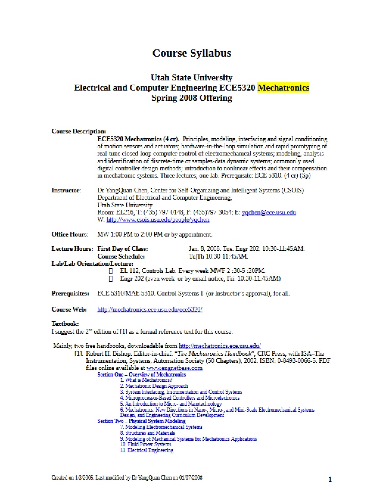 Course Syllabus