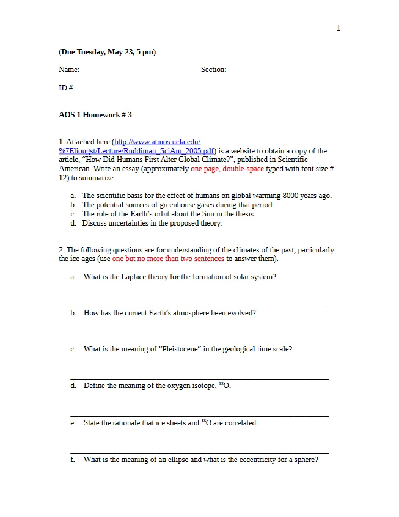 Homework Assignment