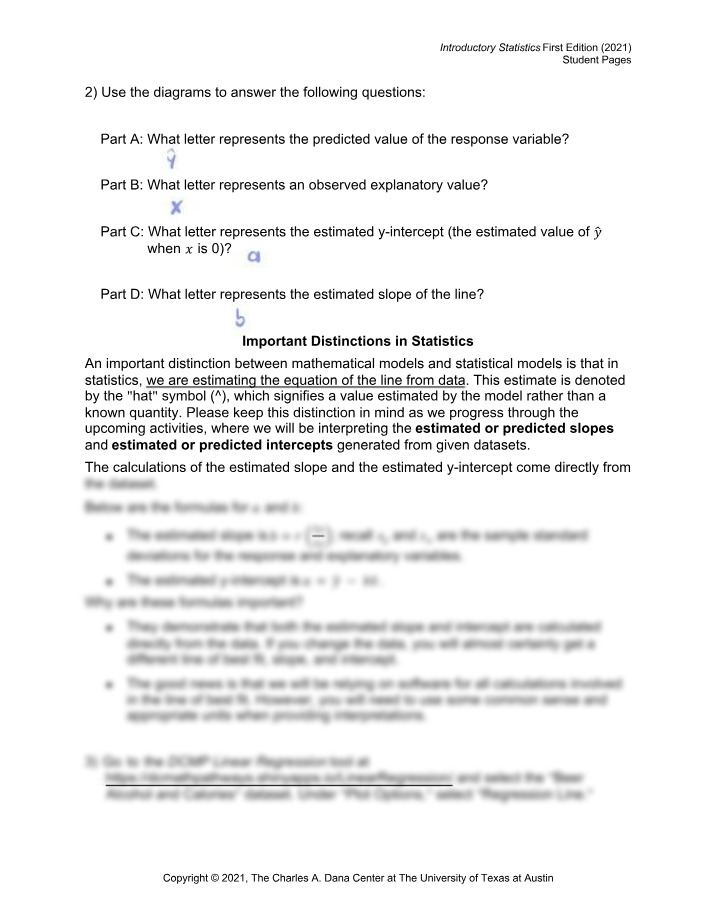 Student Pages - Introductory Statistics First Edition (2021)