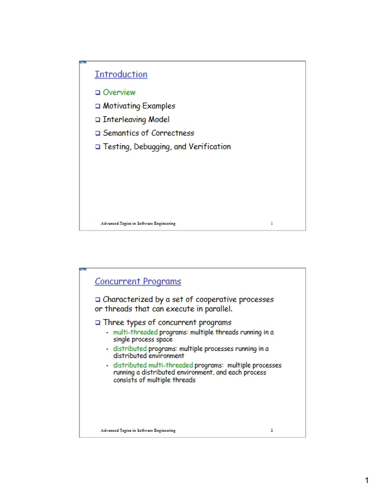 Programs with Concurrency