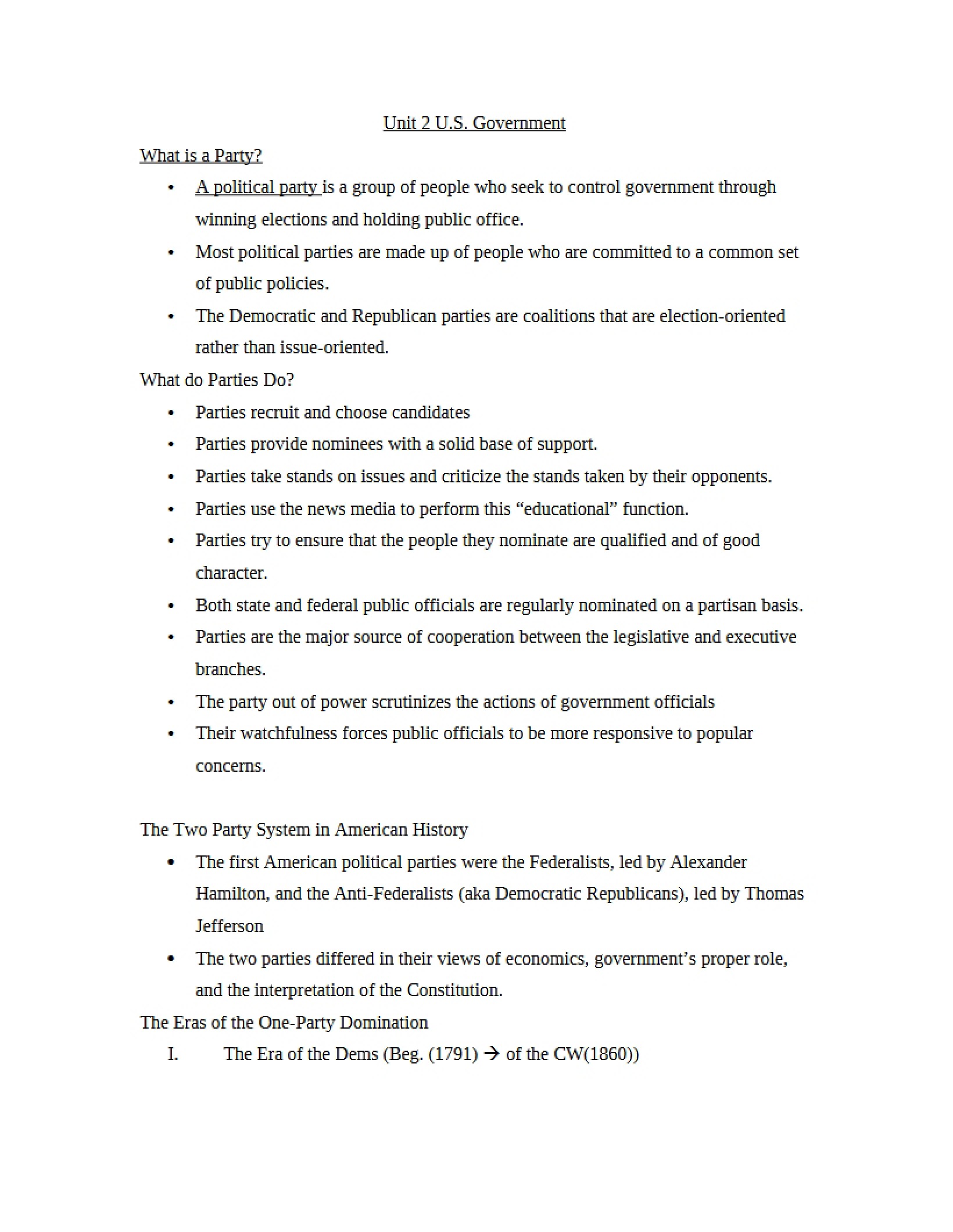 US Government Unit 2