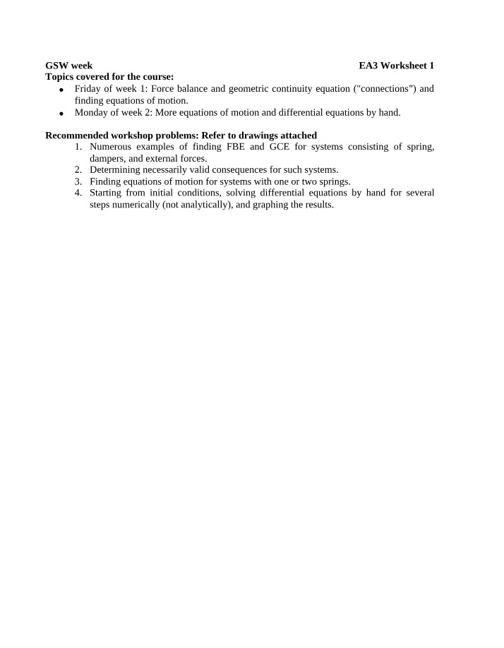 Worksheet 1 for EA3