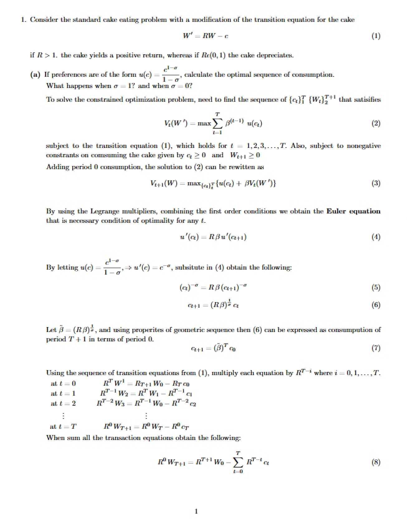 Third Homework Assignment for Financial Economics II