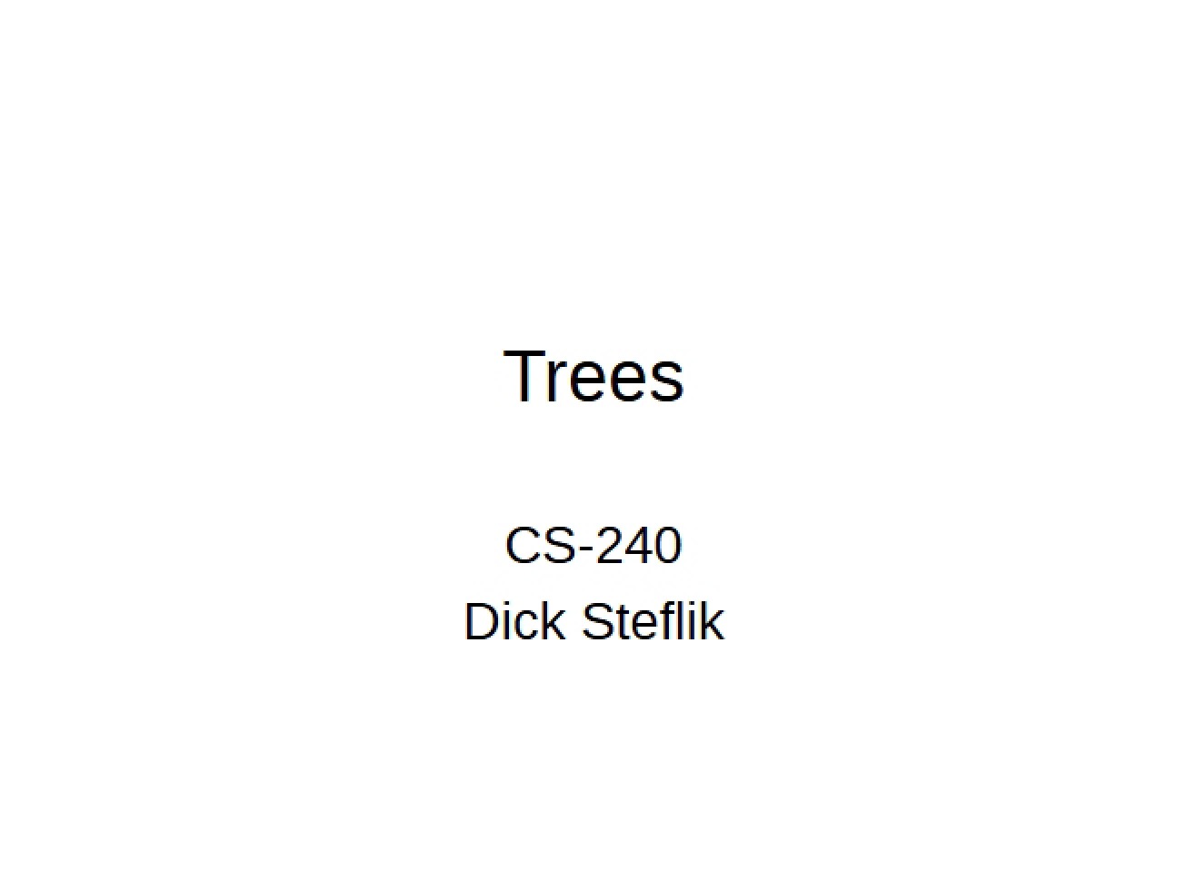 Theory of Trees