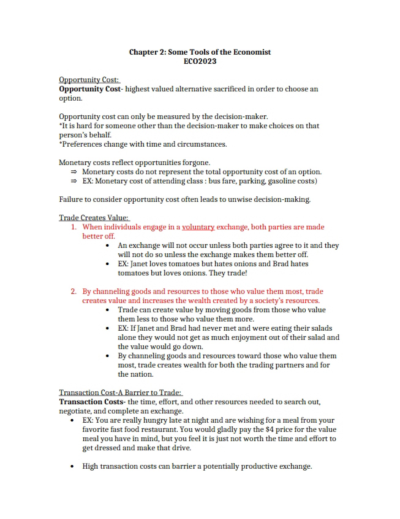 Introduction to the Tools of an Economist from Chapter Two