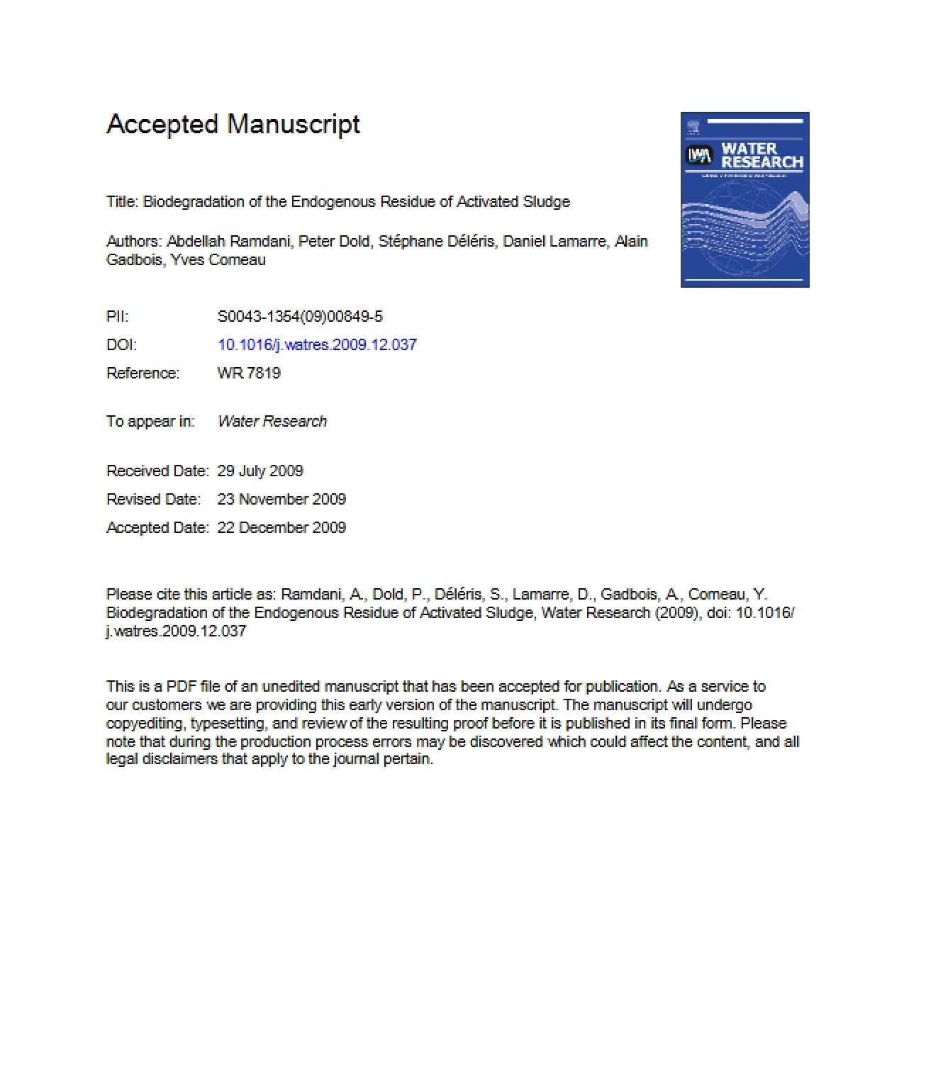 Manuscript Accepted for Publication