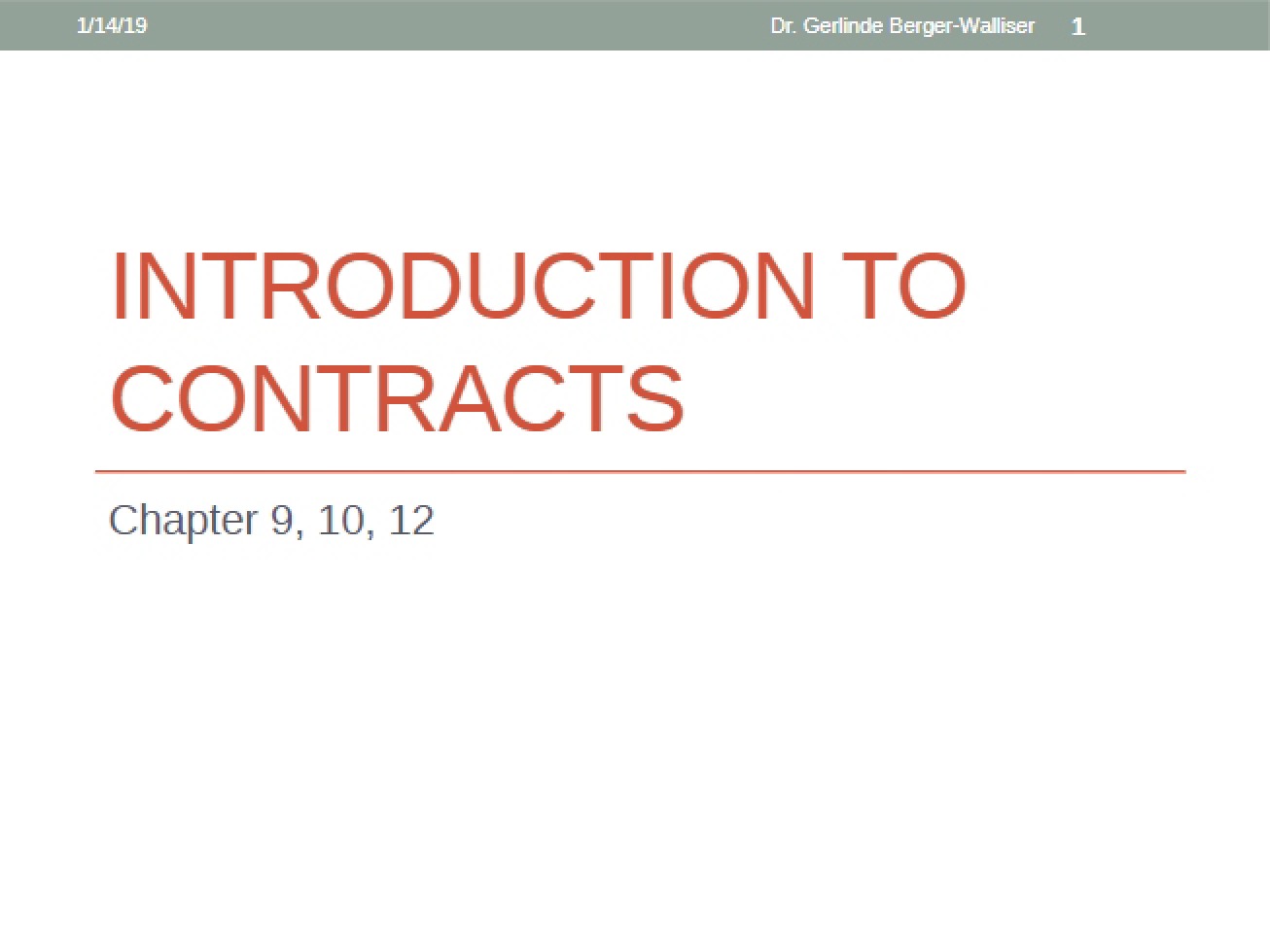 Chapter 9 Contract Law