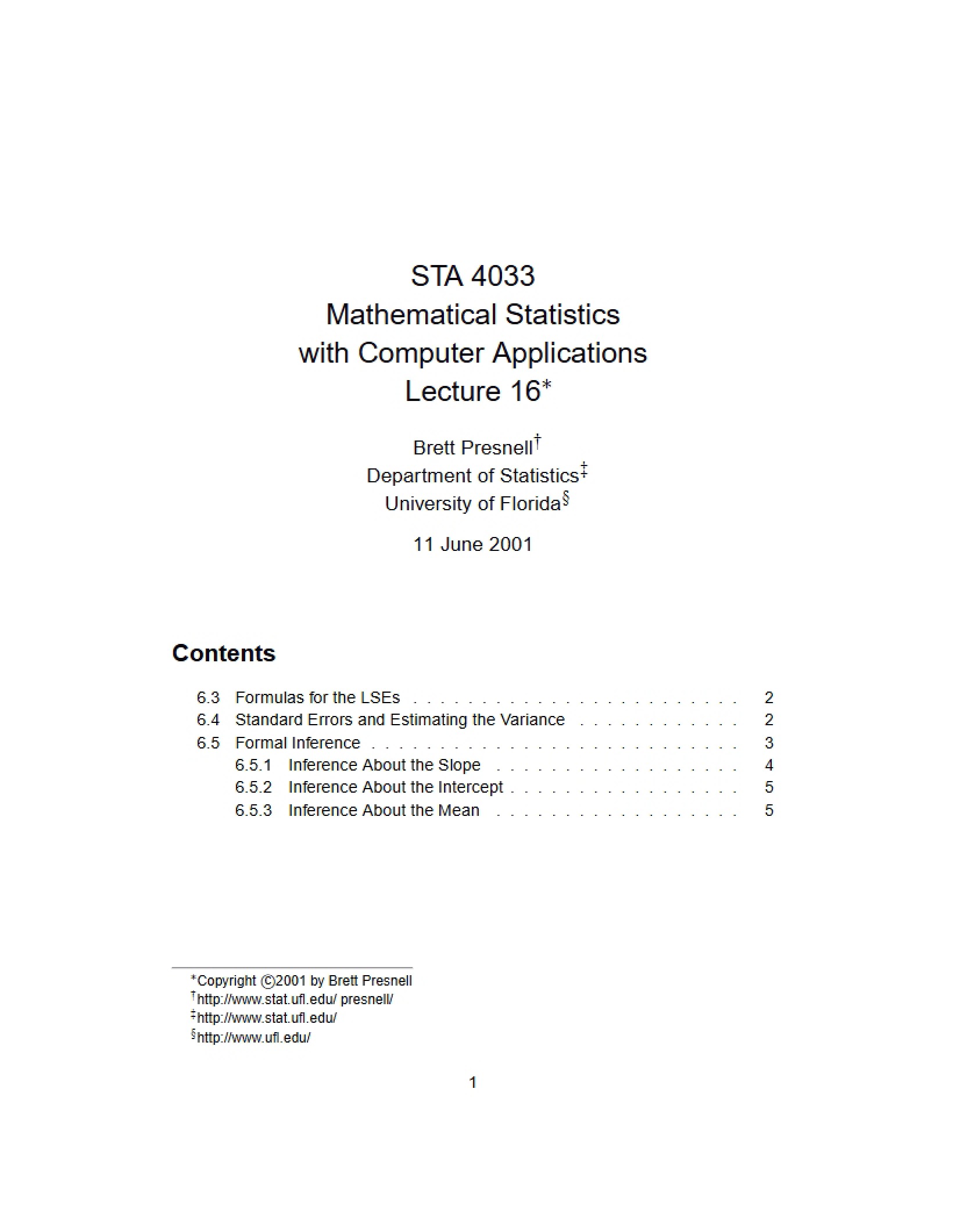 Comp Apps in Math Stats