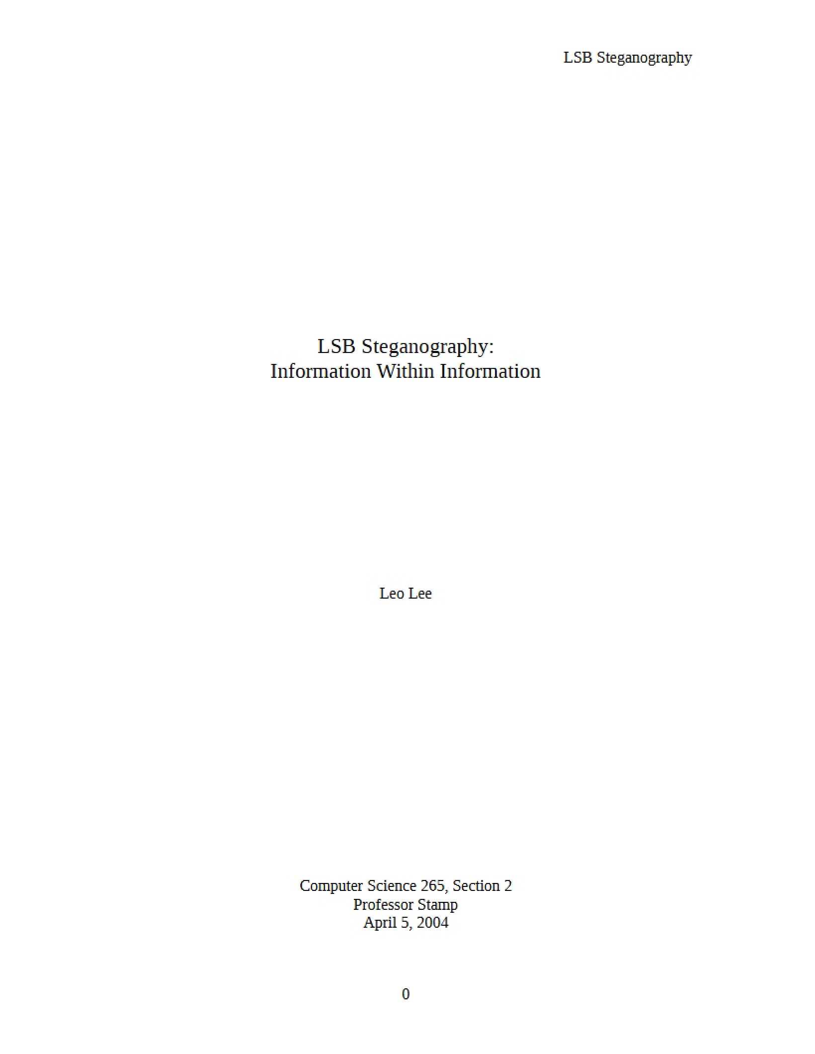Steganography using LSB