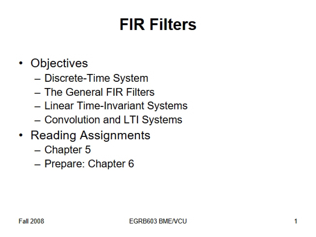 Lecture 5 FIR Filters