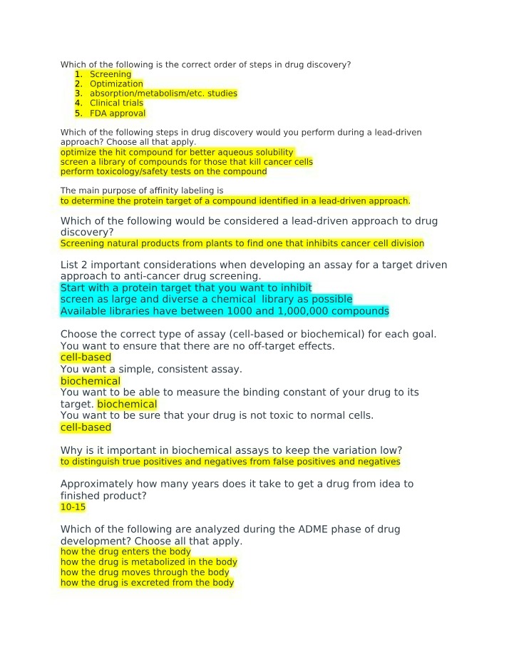 Drug Discovery Steps - Screening, Optimization, Clinical