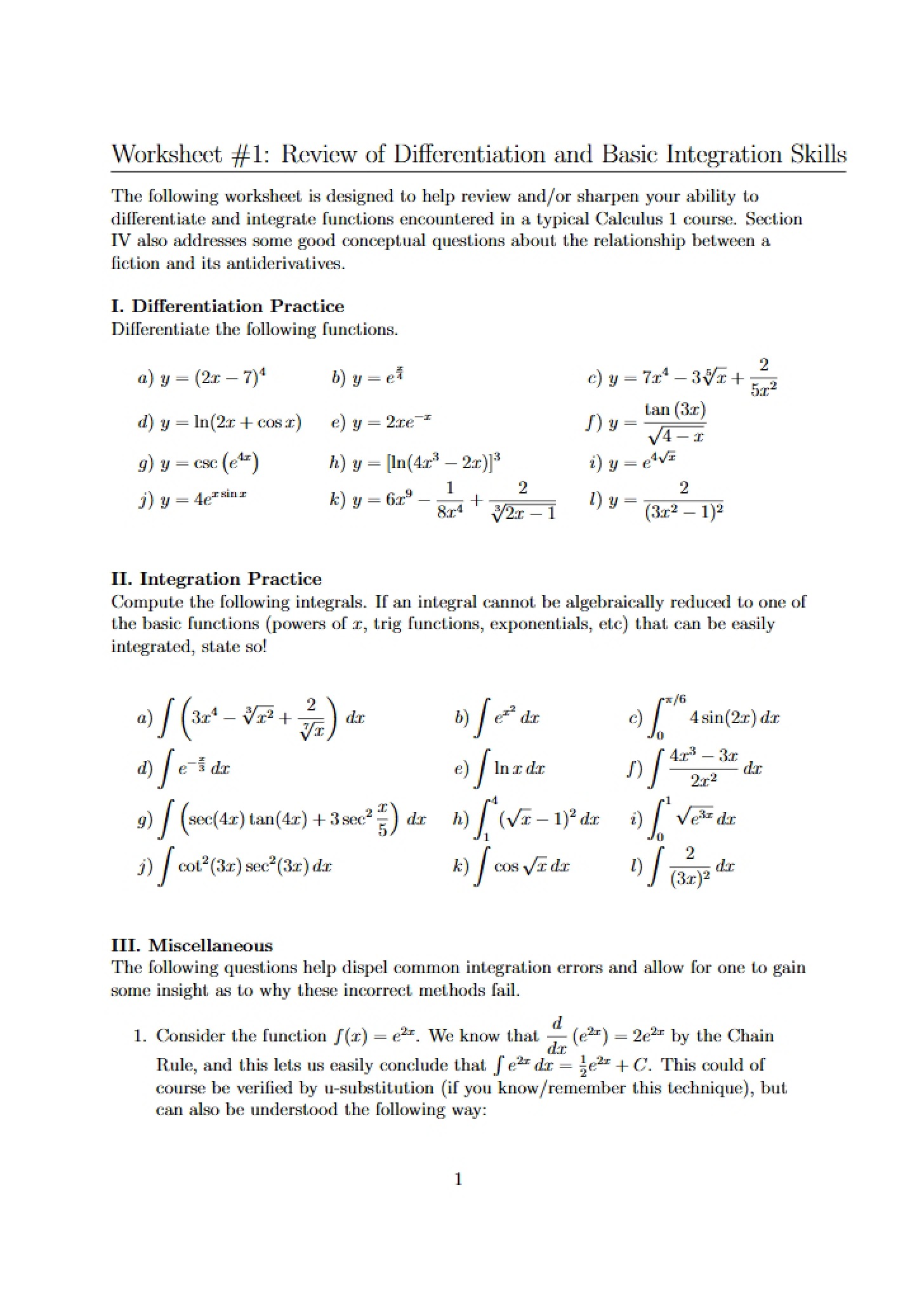 First Worksheet