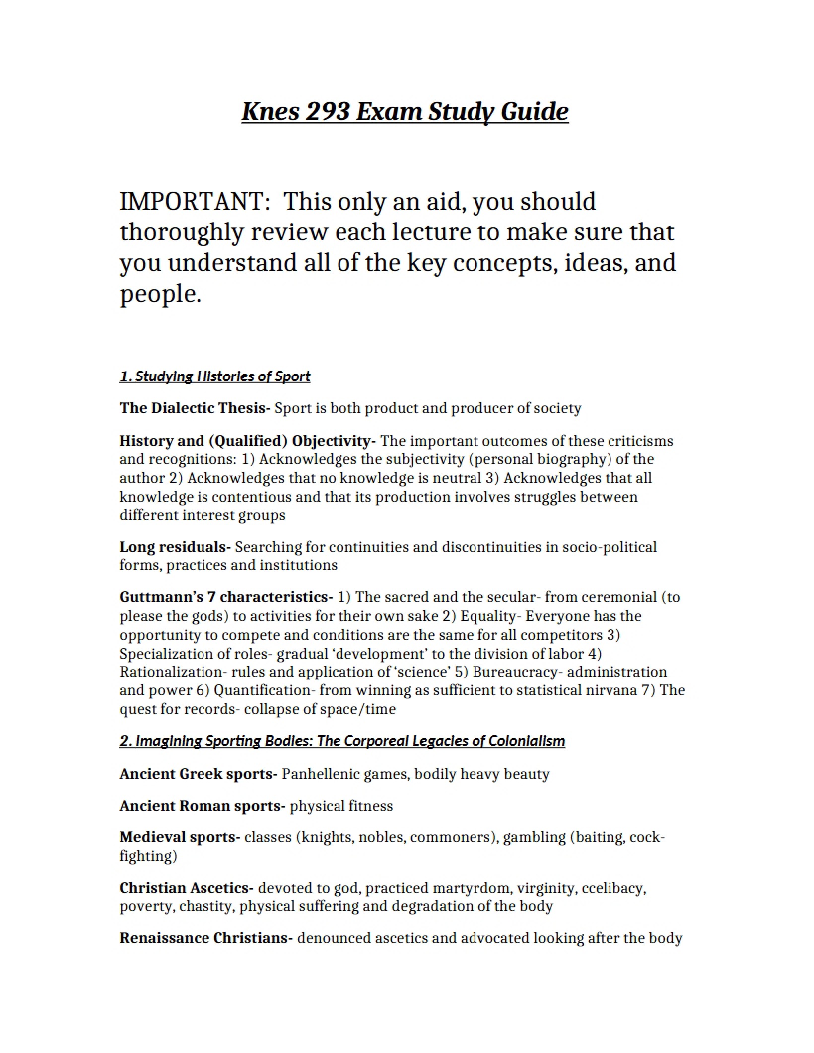 Study Resource for Exam
