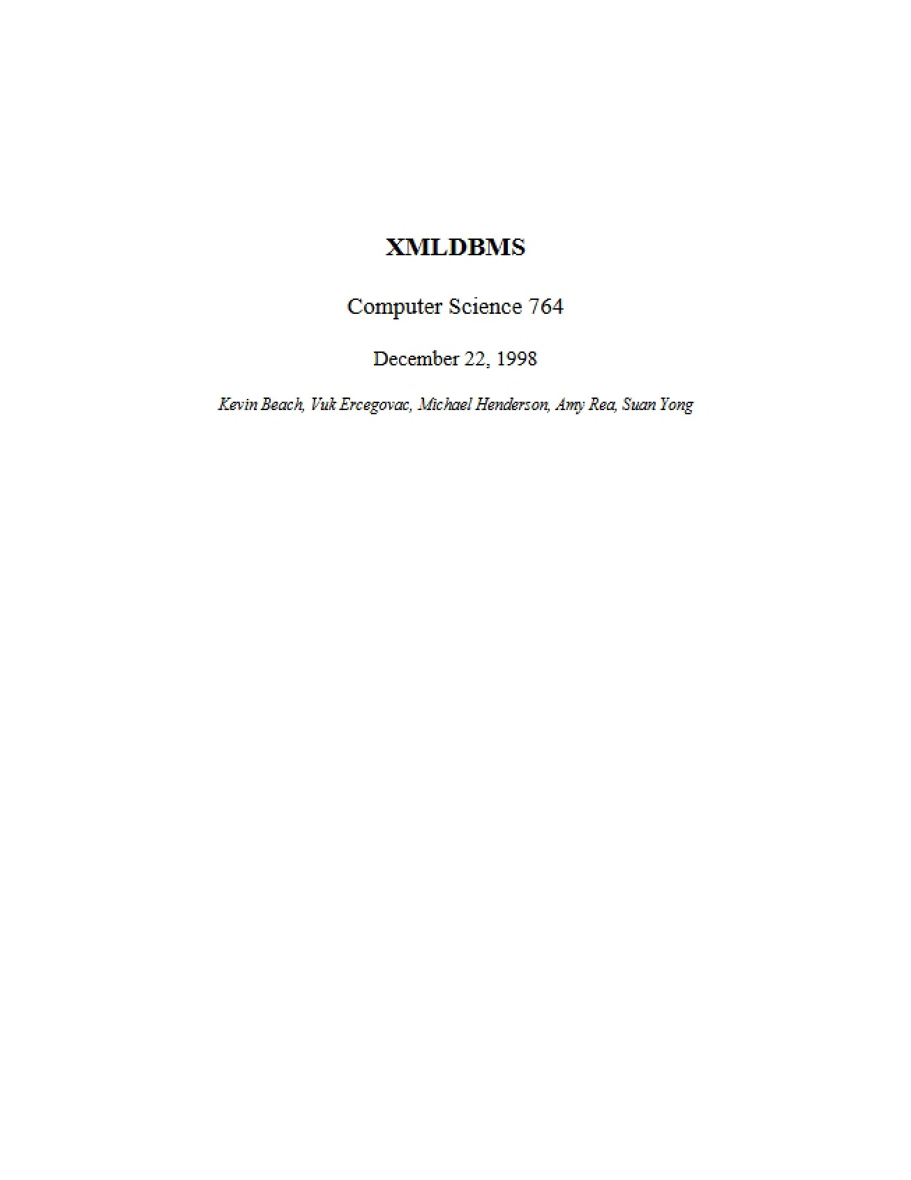 Notes for CS 764