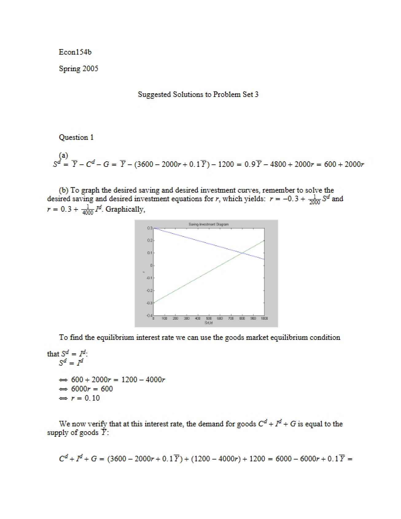 Suggested Solutions Problem Set 3