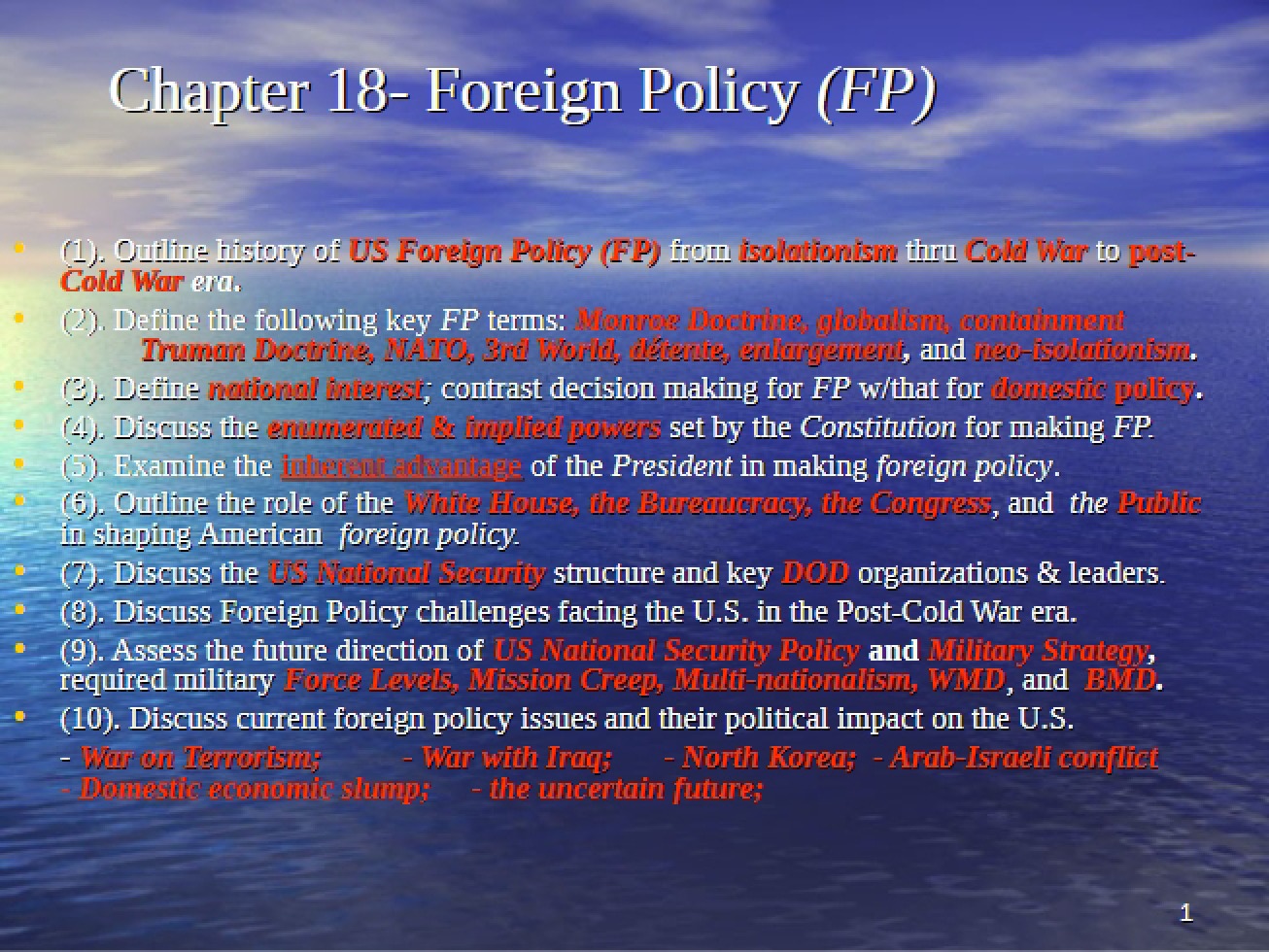 Foreign Policy (Chapter 18)