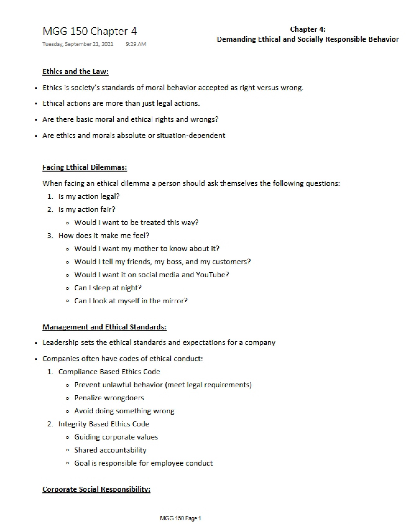 Chapter 4 Business and Society