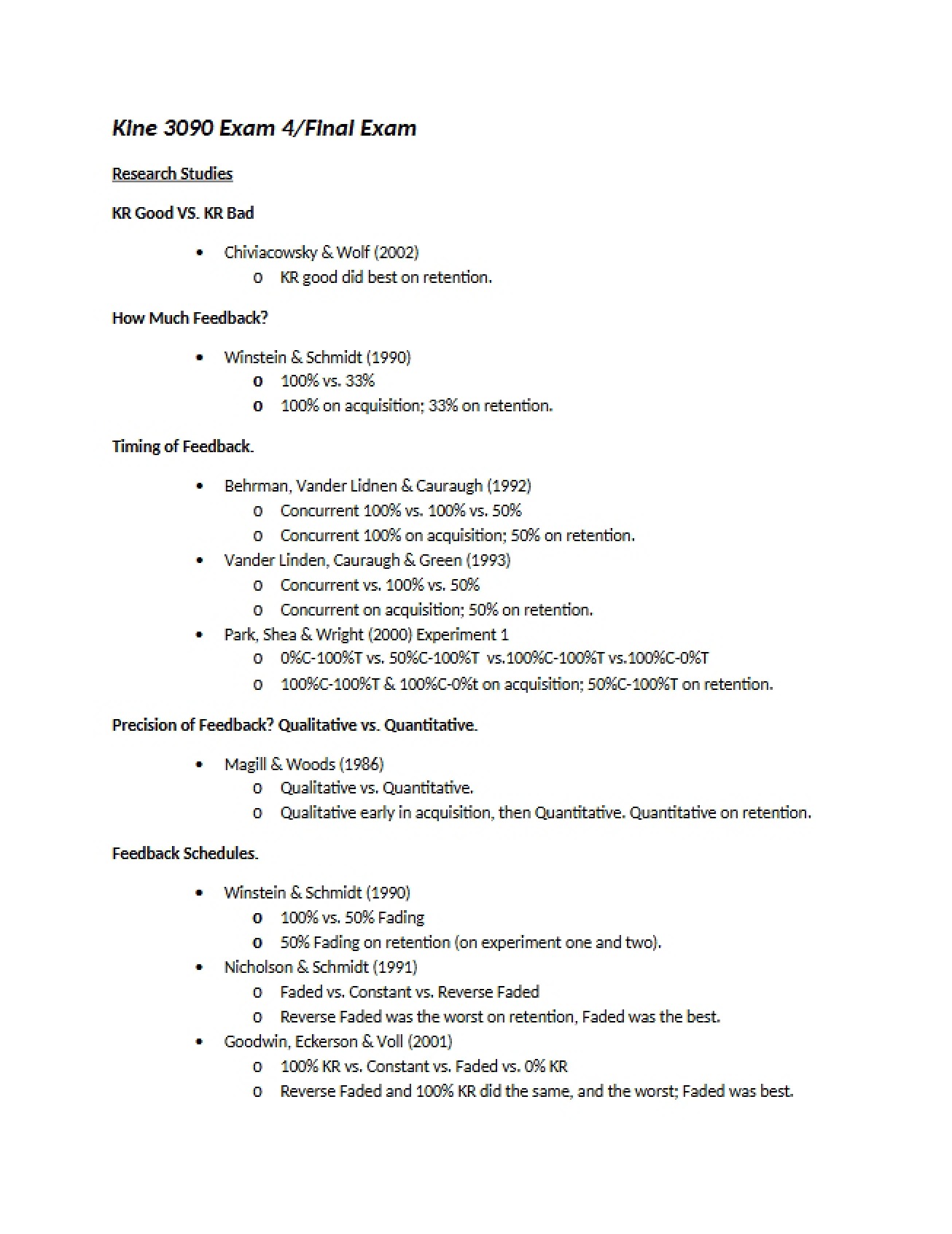Fourth Exam Final