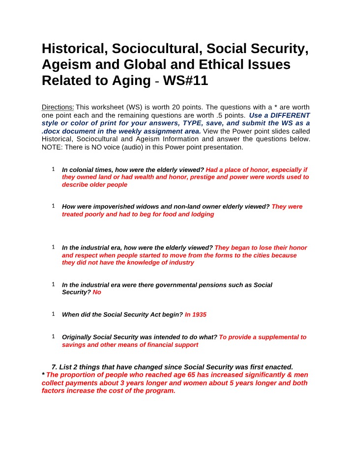 Worksheet 11