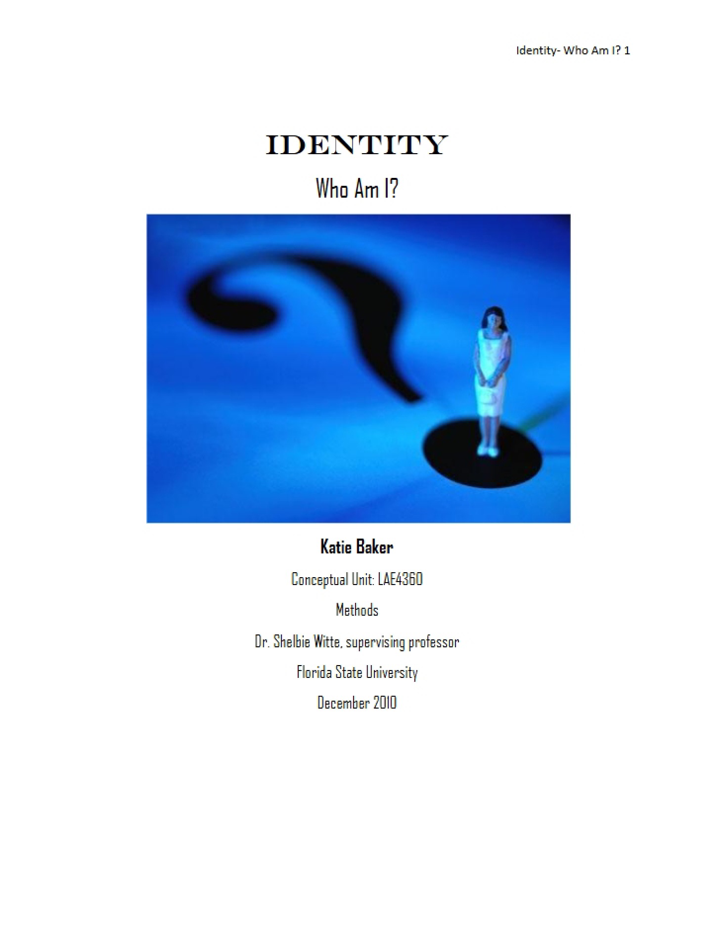 Identity Construction (Katie Baker 2010)