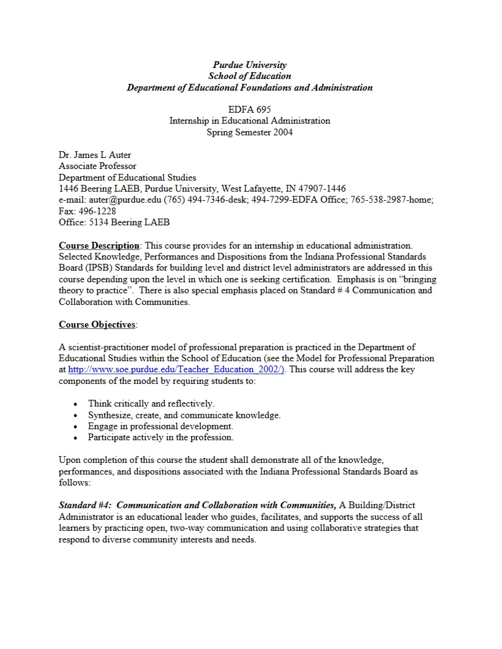 Syllabus - 4 Pages