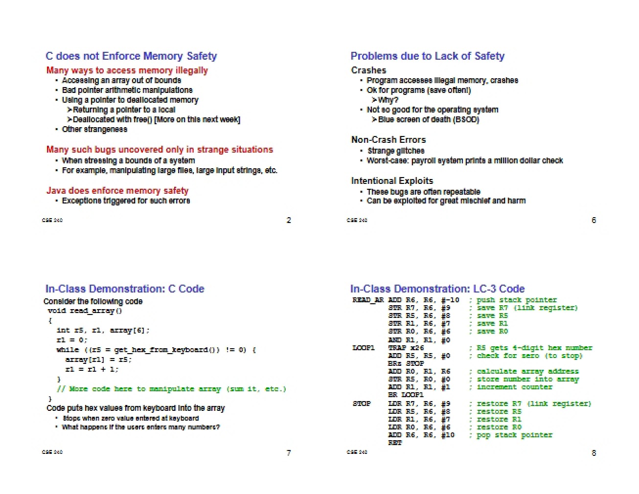 Lecture Notes for CIS 240