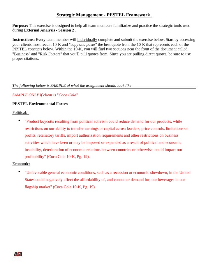 Strategic Management - PESTEL Framework