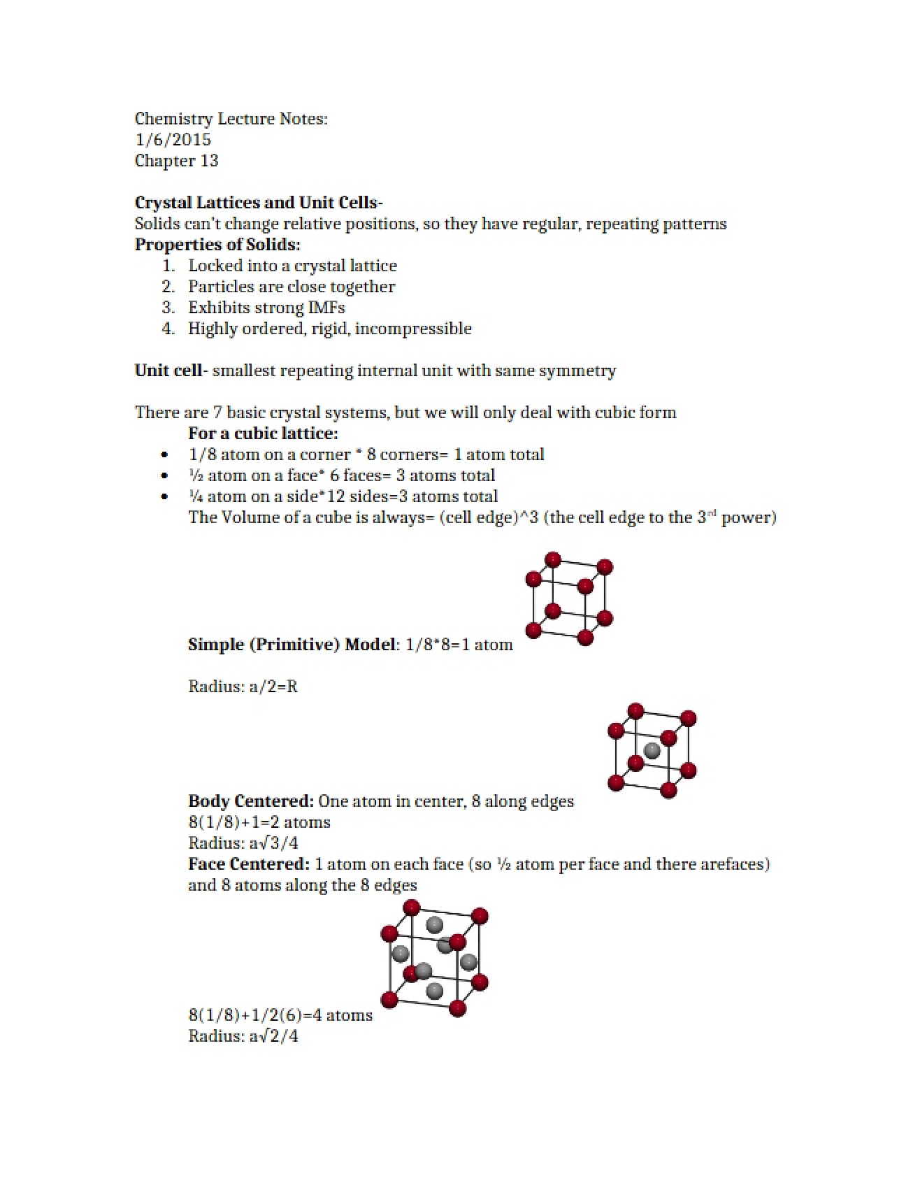 Crystal Lattices and Unit Cells
