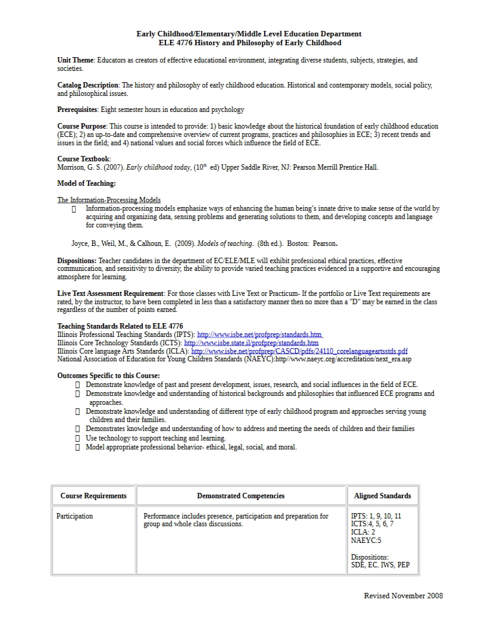 Syllabus - 4 Pages