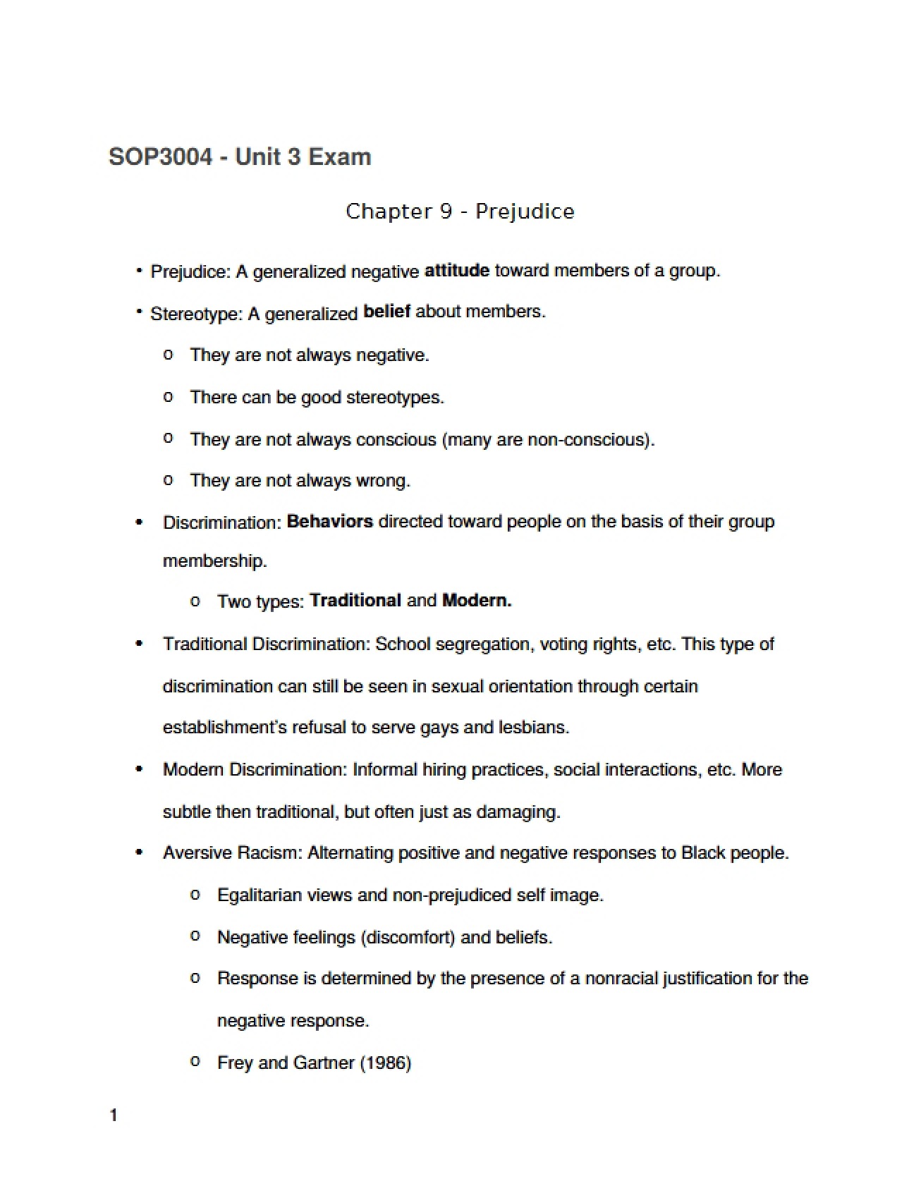 Study Guide for Unit Two