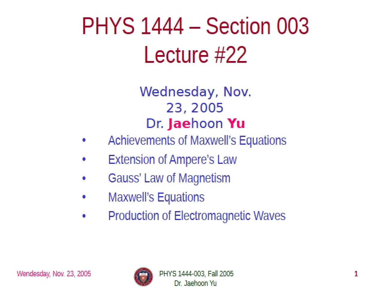 Equations of Maxwell - General Technical Physics Ii