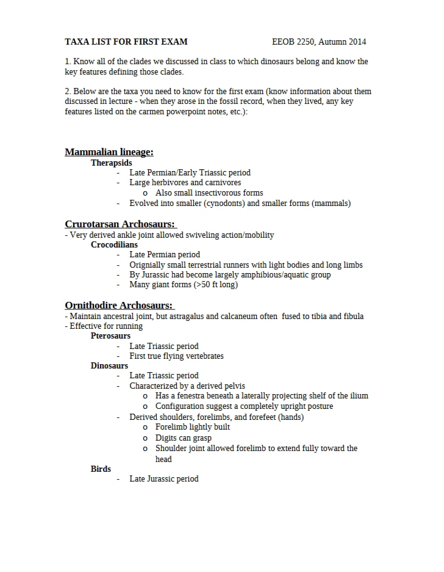 First Assessment