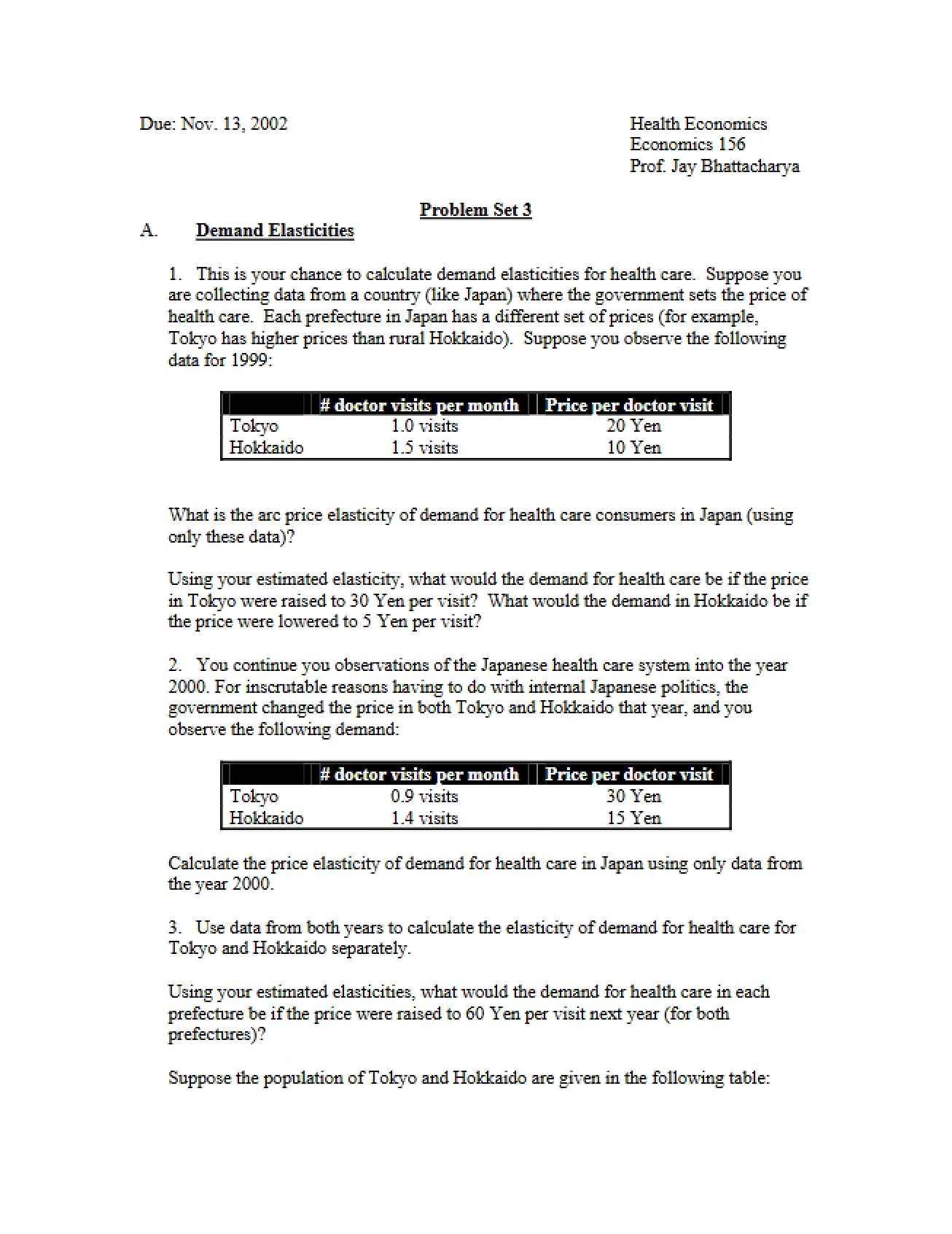 Marine Resource Economics and Conservation Problem Set 3