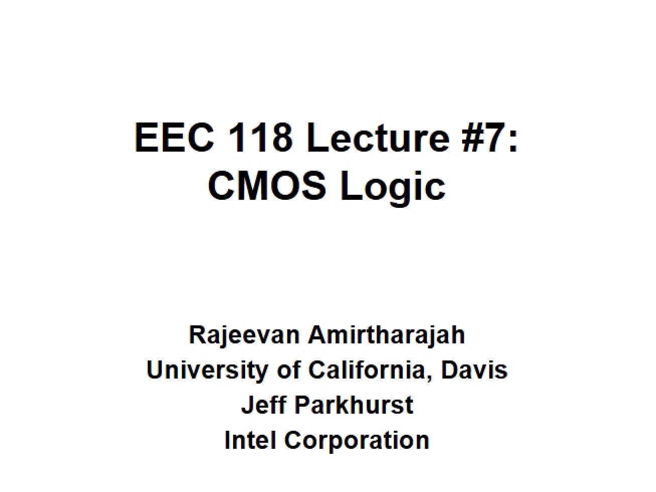 Logic CMOS