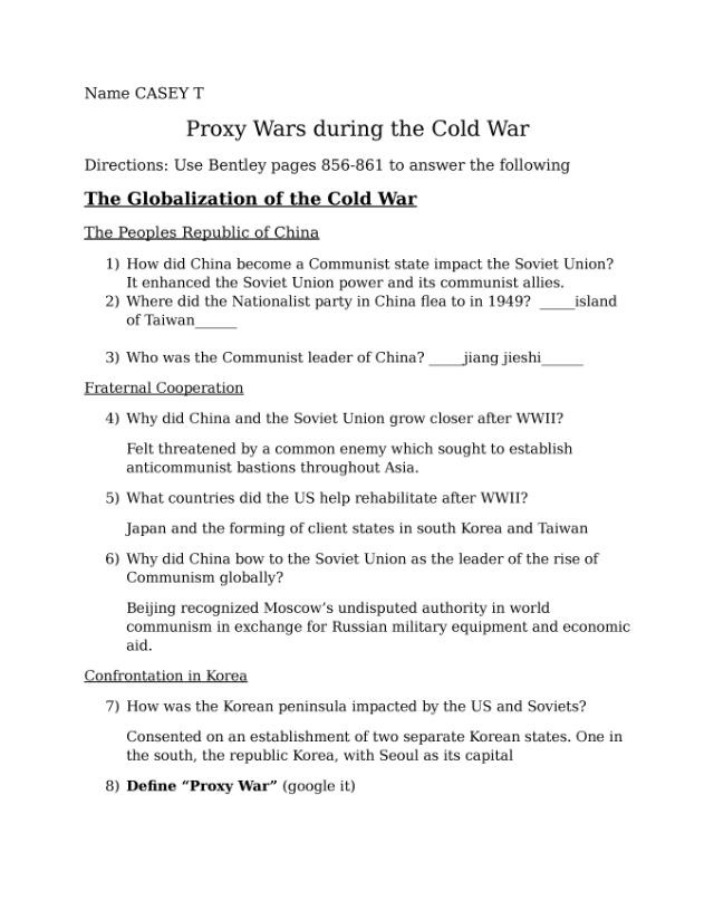 China and Korea's Impact on Cold War Proxy Wars