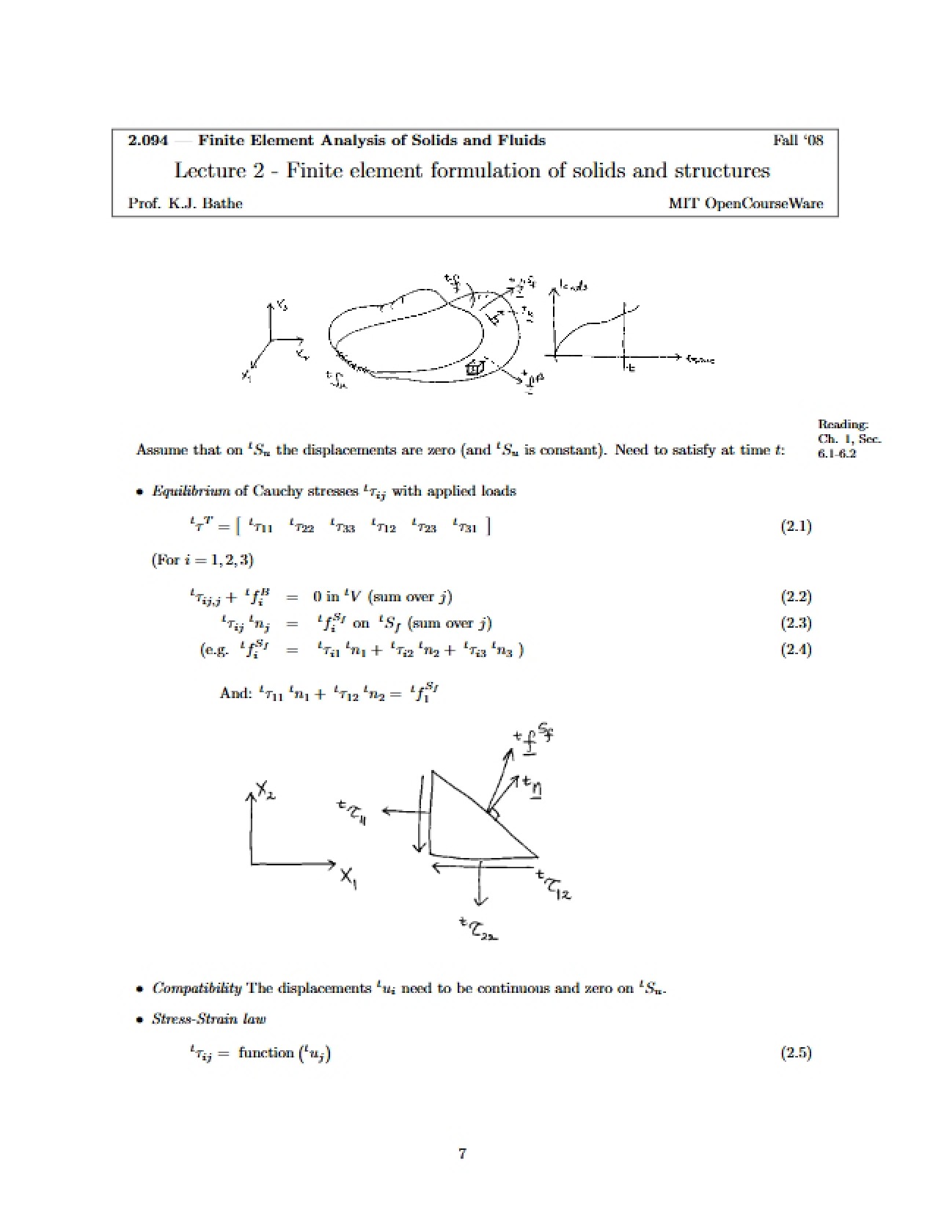 Solids and Structures Finite Element Formulation (Lecture 2)