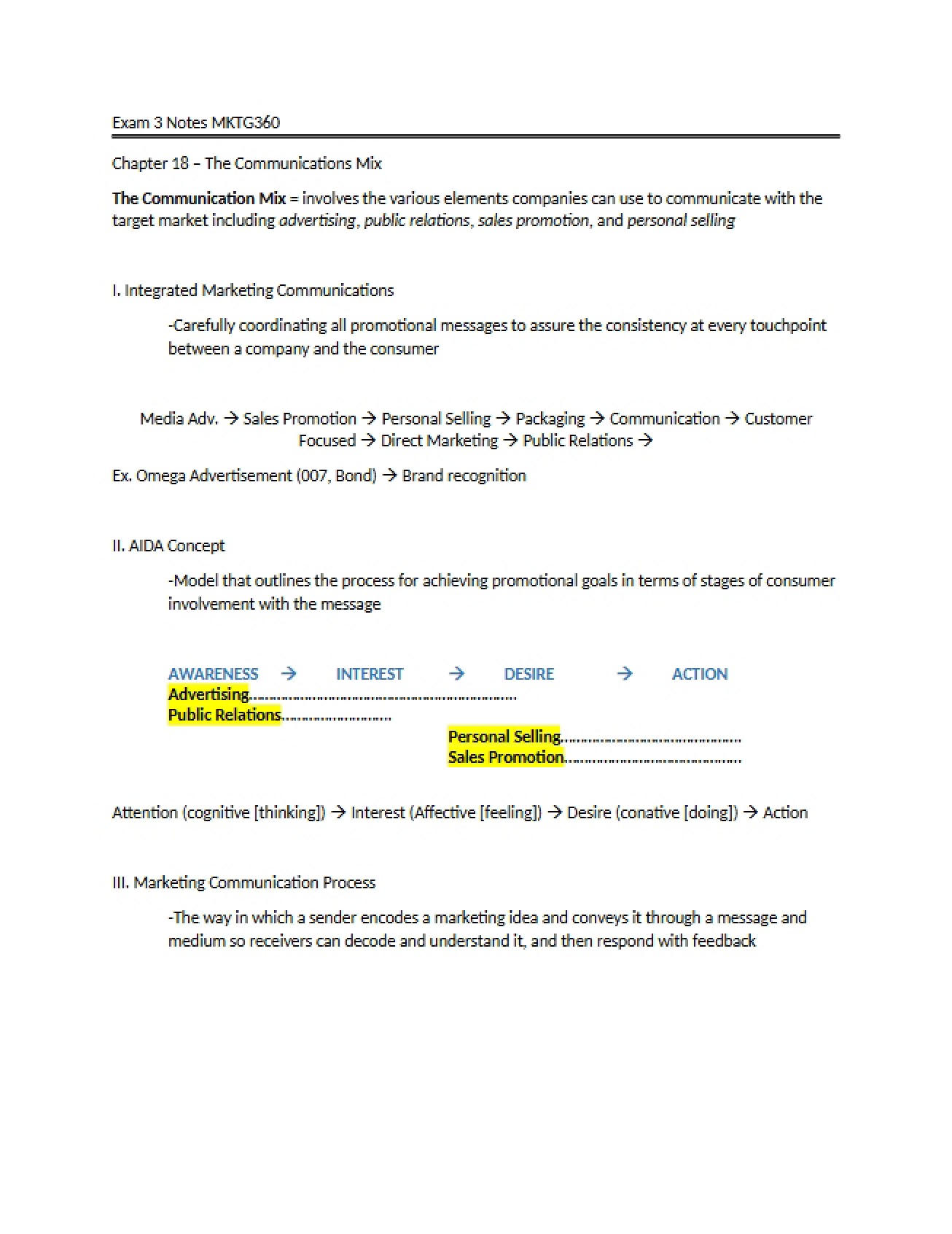 Notes for Third Exam
