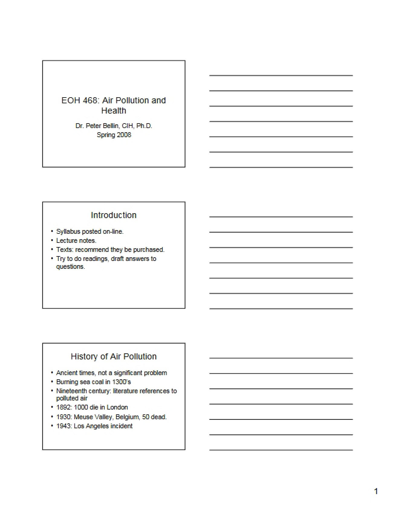 Intro to Air Pollution and Health