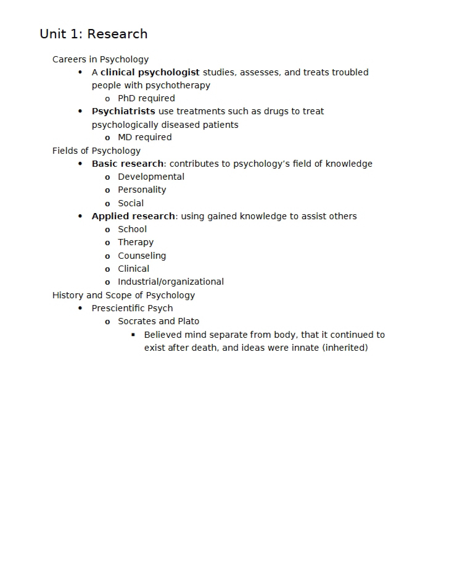Research (Unit 1)