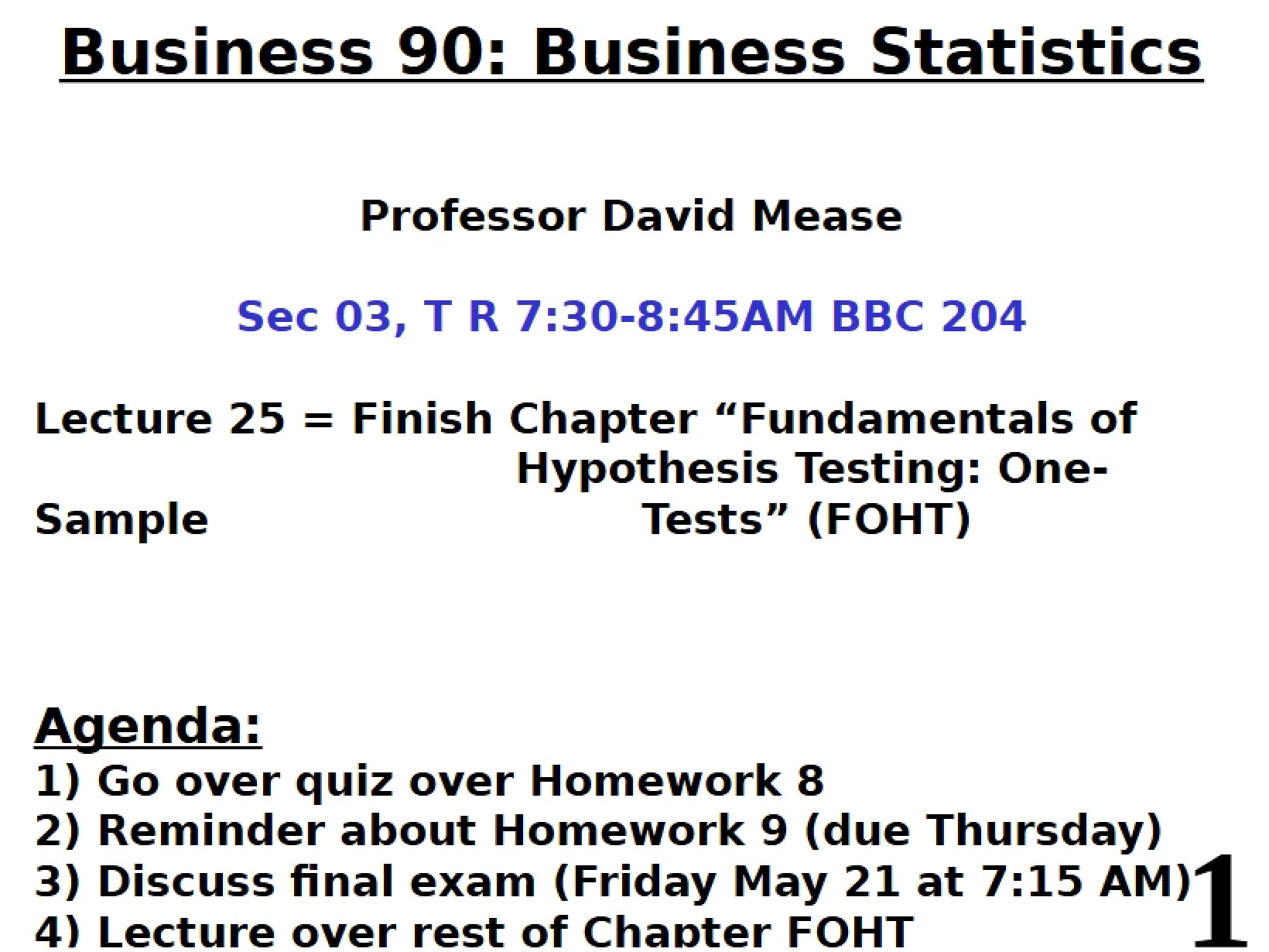 Hypothesis Testing Basics