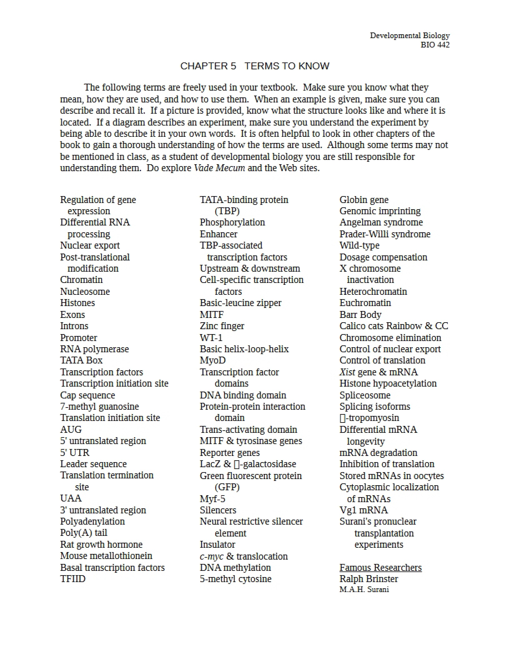 Biology of Development