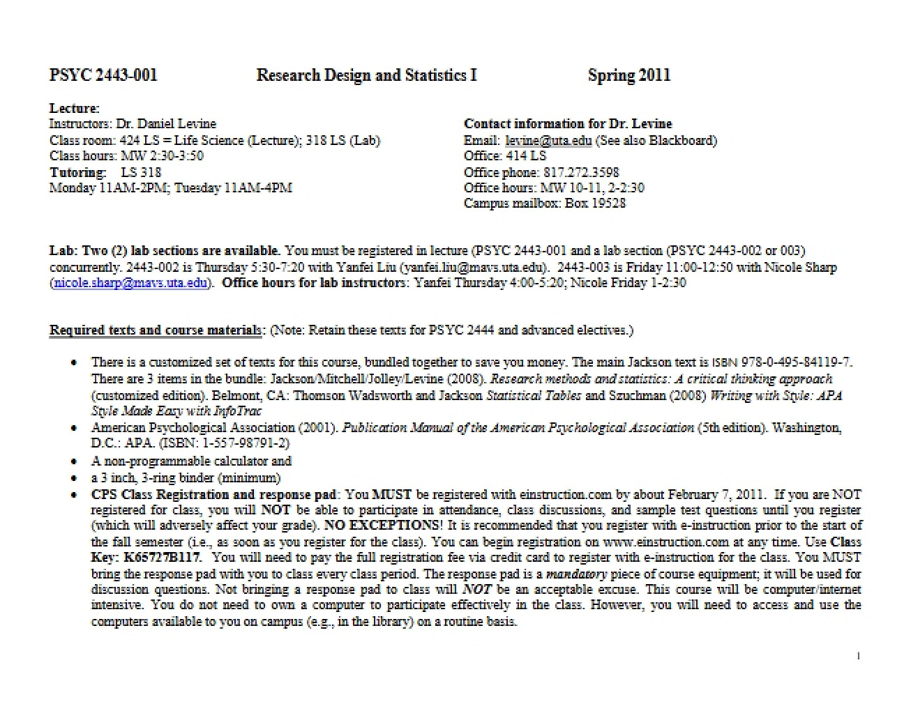 Syllabus Sheet