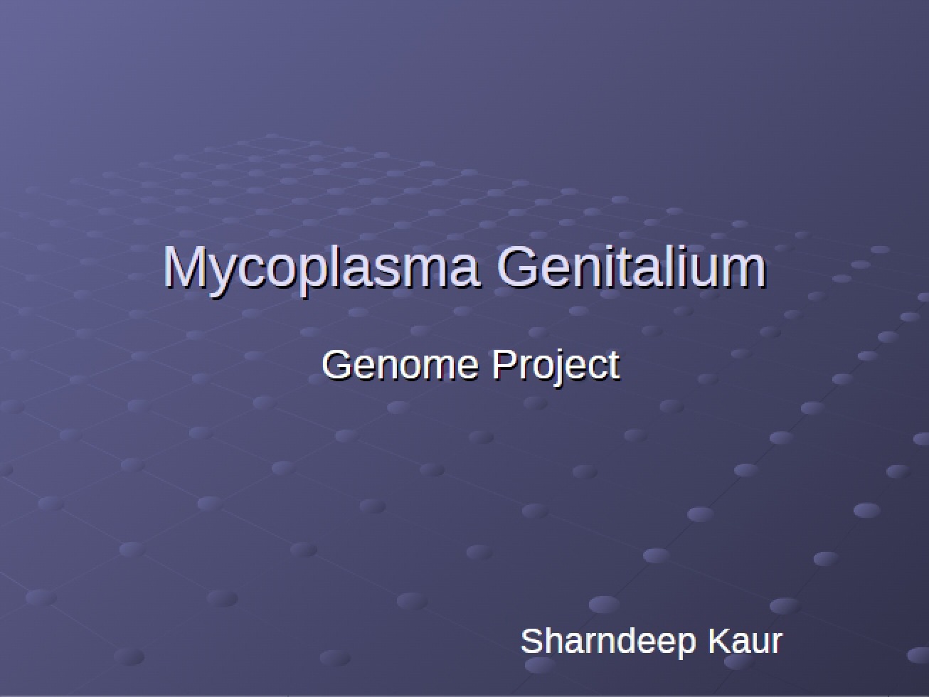 Study of Mycoplasma Genitalium